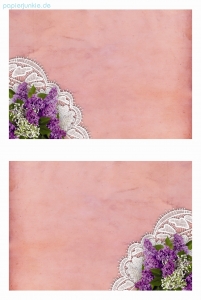 Geschenkpapier/Bastelpapier Flieder auf Rosa