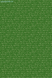 Geschenkpapier Buchstaben auf Grün