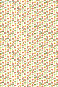 Geschenkpapier Bunte Blümchen, gelb/orange