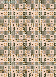 Geschenkpapier Florale Elemente, rosa/braun