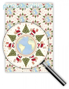 Geschenkpapier Globus, Xmas around the world