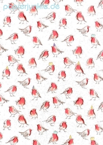 Geschenkpapier Robins, Rotkehlchen