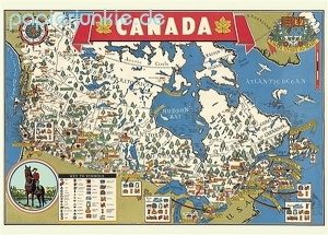 Geschenkpapier Canada Map