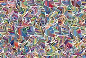 Geschenkpapier Blätter, Mosaik bunt