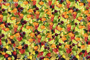 Geschenkpapier Collage Früchte (Früchtezeit)