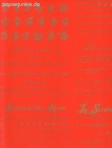 Geschenkpapier Calligraphie, rot (Stardust)