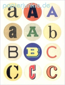 Vintage Stickers Alphabet