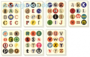 Vintage Stickers Alphabet