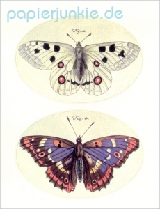 Vintage Stickers Butterfly, Schmetterlinge 02