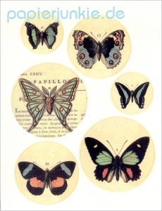Vintage Stickers Butterfly, Schmetterlinge 05