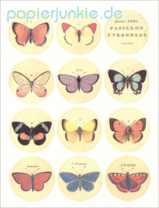 Vintage Stickers Butterfly, Schmetterlinge 12