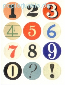 Vintage Stickers Zahlen