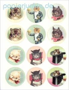 Vintage Stickers Cats 1