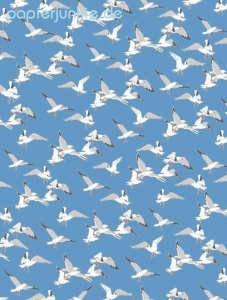 Geschenkpapier Seagulls, Seemöwen auf Blau (F*)