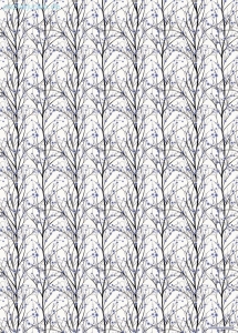 Geschenkpapier Kirschblüte, blau