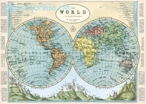 Geschenkpapier Hemispheres Map II