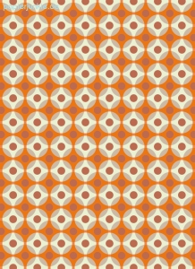 Geschenkpapier Flower Dots, orange (5 Bogen)