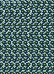 Geschenkpapier Sommerblumen auf Dunkelblau