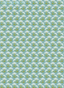 Geschenkpapier Sommerblumen auf Hellblau