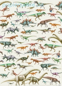 Geschenkpapier Dinosaurier aus der Encyclopaedia Britannica