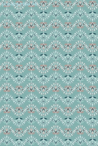 Geschenkpapier Bogenblume, Welle auf Hellblau