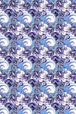 Geschenkpapier Strudel klein, blau/lila