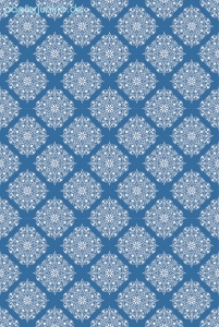 Geschenkpapier Blumenornament, blau/weiß (S*80)