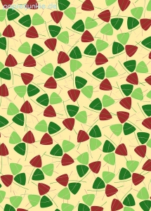 Geschenkpapier Retro-Dreiecke, grün/rot