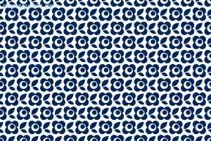 Geschenkpapier Marillenblüten, blau/weiß