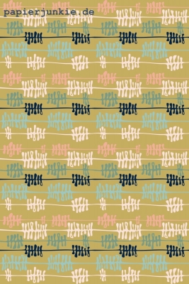 Geschenkpapier Abstract jungle, mustard
