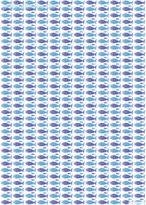 Geschenkpapier Fische, blau/lila