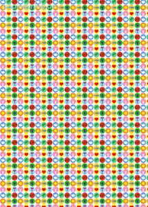 Geschenkpapier Kommunion, bunte Punkte