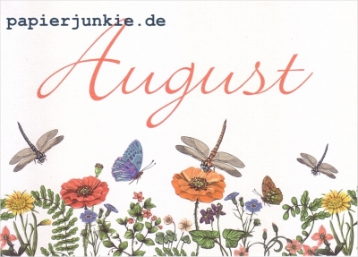 08/ Postkarte August, Sommerwiese