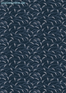 Geschenkpapier Gräser auf Blau