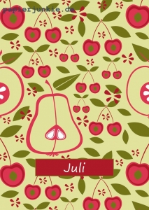 07/ Postkarte Juli, Früchte