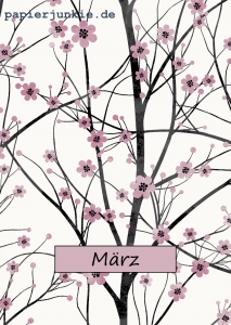 03/ Postkarte März, Kirschblüte