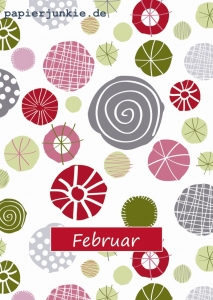 02/ Postkarte Februar, Konfetti