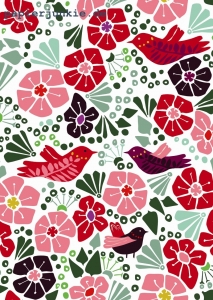 Postkarte Floral pattern botanical