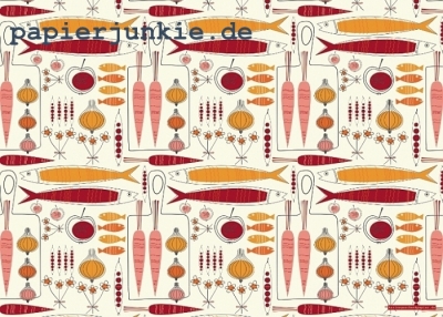 Geschenkpapier Mustermix Rot/Orange