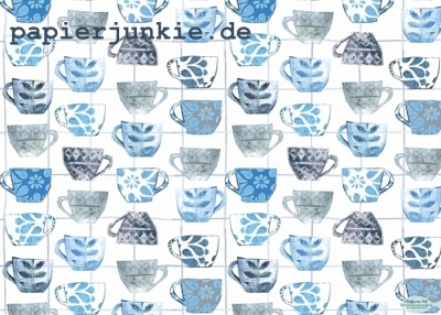 Geschenkpapier Mustermix Blau/Weiß