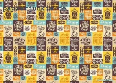 Geschenkpapier Mustermix Kaffeebraun