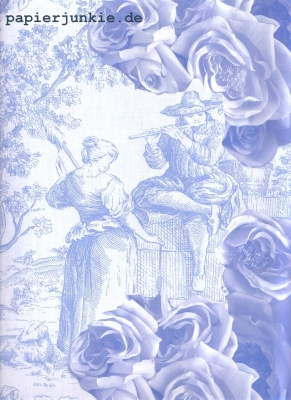 Geschenkpapier Roses in the Garden, blau