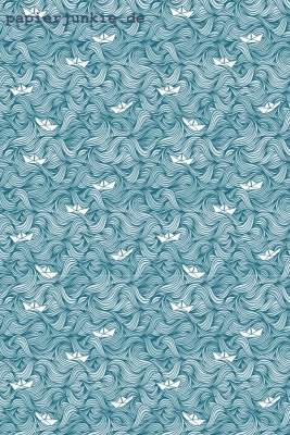Geschenkpapier Papierboote, blau