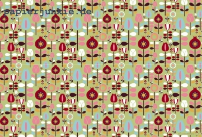 Geschenkpapier Mustermix Retroblumen