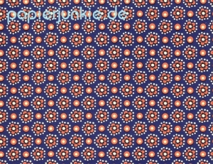 Carta Varese - Blume & Punkte, blau/orange (R*)