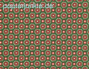 Carta Varese - Blume & Punkte, grün/rot