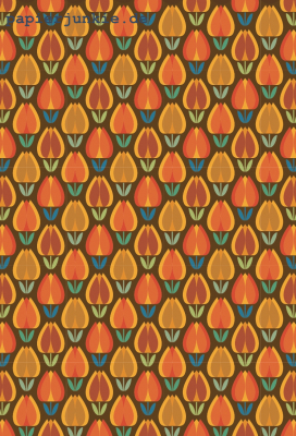 Geschenkpapier Farbenfrohe Retro-Tulpen