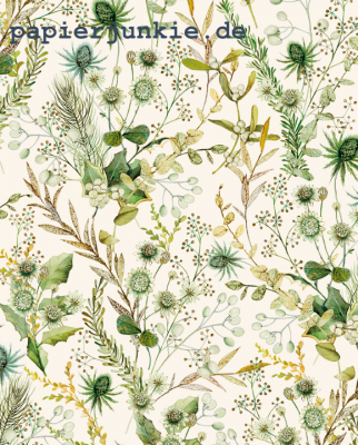 Geschenkpapier Composizione Floreale Verde/Oro