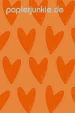 Geschenkpapier Herzen, orange