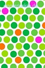 Geschenkpapier Punkte, grün/pink/orange